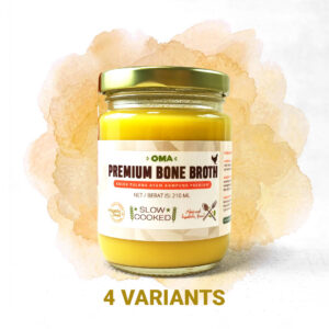 OMA Chicken Bone Broth Ayam Kampung – kaldu tulang ayam kampung premium tersedia dalam 4 varian, untuk imunitas dan kesehatan keluarga